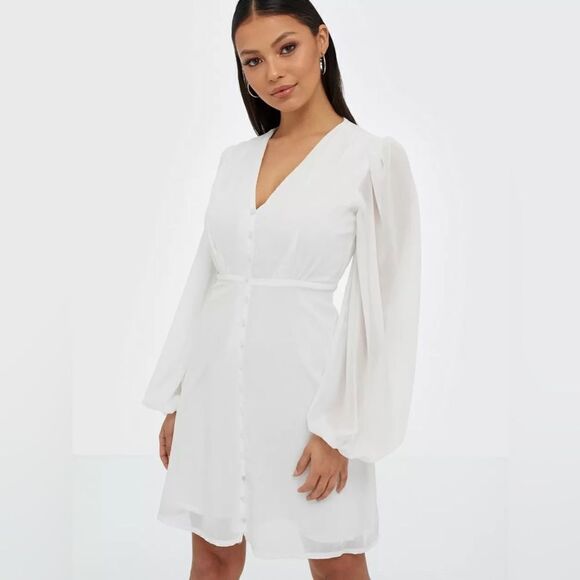 Missguided Milkmaid Button Down Dress - Picture 1 of 10